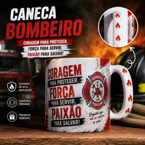 Caneca Personalizada Bombeiro / Brigadista Civil Premium